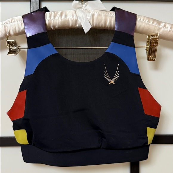 Lucas Hugh Tops - Lucas Hugh Designer Sports Bra | Colorblock & Mesh Back | Black Multi